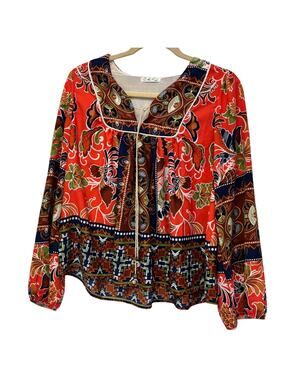 Anthropologie style On The Road Boho Peasant Blouse Women's Small
